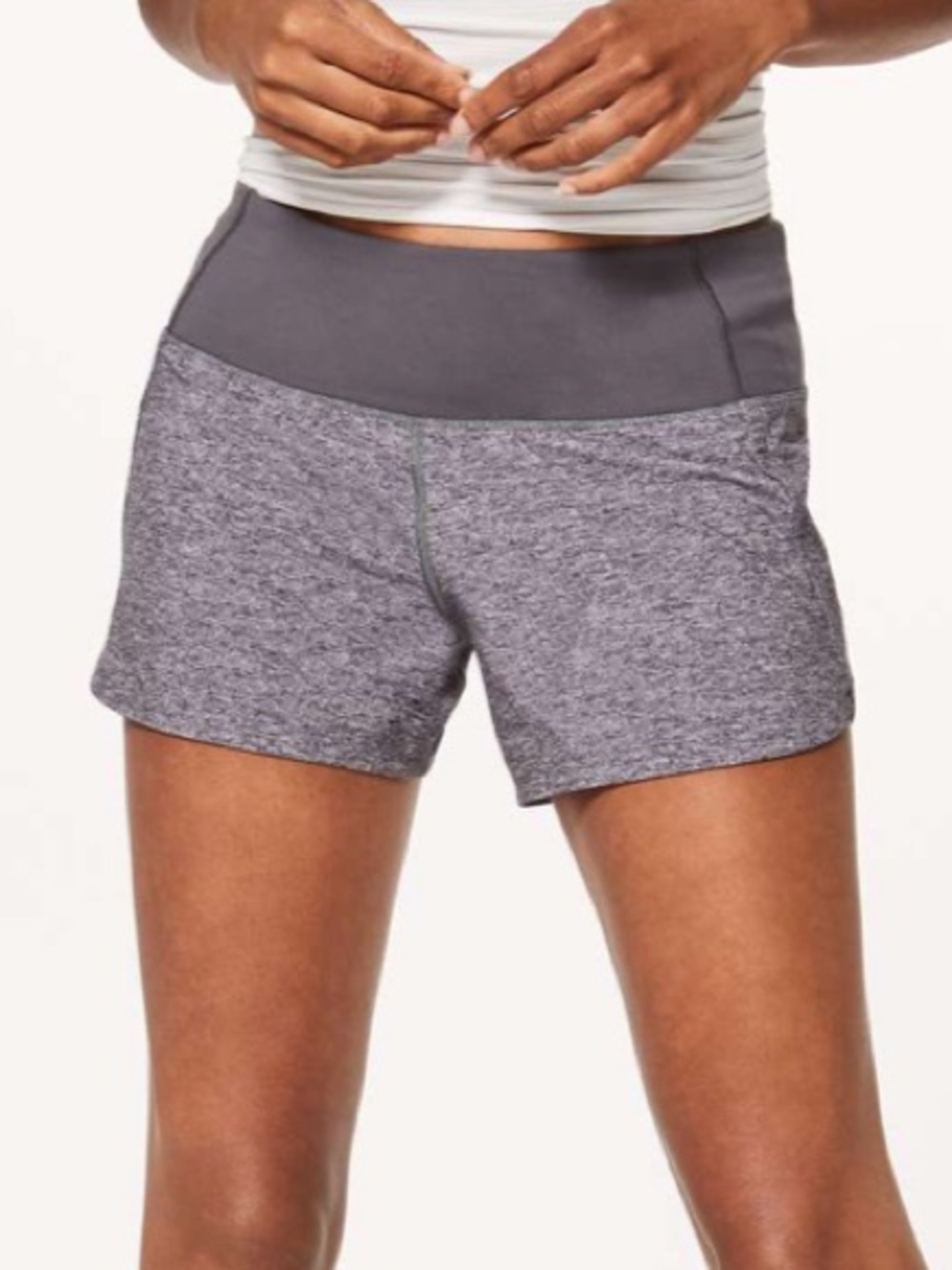 Lululemon Run Times Short II*4"
Heather Lux Multi Black / Dark Carbon 10
